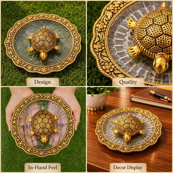 Chhariya_Crafts_Bhaiya_Bhabhi_Bhaiya_Bhabhi_Rakhi_Combo_Gift_Set_Assorted,_Gold_Finish,_Jute,_Pearl,_Plastic_(PVC),_Zardosi_Rakhi,_Showpiece,_Lumba,_Chawal_Roli_Pack__Set_(1_Tortoise_Plate_Showpieces,_1_Chawal_Roli_Pack,_1_Designer_Lumba,_3_Designer_Rakhi)