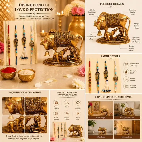 Chhariya_Crafts_Bhaiya_Bhabhi_Bhaiya_Bhabhi_Rakhi_Combo_Gift_Set_Assorted,_Gold_Finish,_Jute,_Pearl,_Plastic_(PVC),_Zardosi_Rakhi,_Showpiece,_Lumba,_Chawal_Roli_Pack__Set_(1_Metal_Kamdhenu_Cow_Showpiece,_1_Chawal_Roli_Pack,_1_Designer_Lumba,_3_Designer_Rakhi)