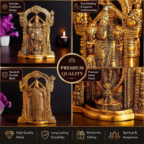 Chhariya_Crafts_Designer_Bhaiya_Bhabhi_Rakhi_Combo_Gift_Set_Assorted,_Gold_Finish,_Jute,_Pearl,_Plastic_(PVC),_Zardosi_Rakhi,_Showpiece,_Lumba,_Chawal_Roli_Pack__Set_(1_Metal_Tirupati_Idol,_1_Chawal_Roli_Pack,_1_Designer_Lumba,_3_Designer_Rakhi)
