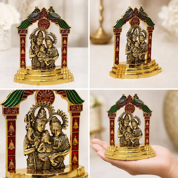 Chhariya_Crafts_Designer_Bhaiya_Bhabhi_Rakhi_Combo_Gift_Set_Assorted,_Gold_Finish,_Jute,_Pearl,_Plastic_(PVC),_Zardosi_Rakhi,_Showpiece,_Lumba,_Chawal_Roli_Pack__Set_(1_Metal_Shivparivar_Idol,_1_Chawal_Roli_Pack,_1_Designer_Lumba,_3_Designer_Rakhi)