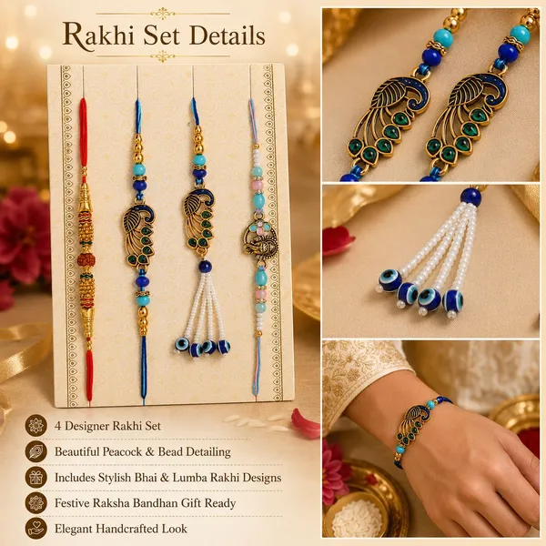 Chhariya_Crafts_Designer_Bhaiya_Bhabhi_Rakhi_Combo_Gift_Set_Assorted,_Gold_Finish,_Jute,_Pearl,_Plastic_(PVC),_Zardosi_Rakhi,_Showpiece,_Lumba,_Chawal_Roli_Pack__Set_(1_Tirupati_Balaji_idol,_1_Chawal_Roli_Pack,_1_Designer_Lumba,_3_Designer_Rakhi)