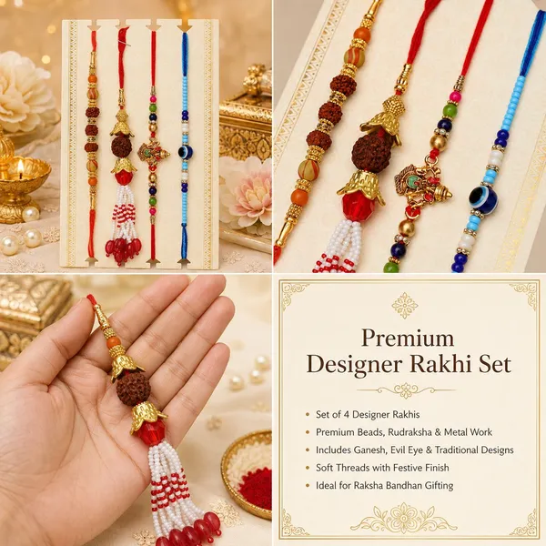 Chhariya_Crafts_Bhaiya_Bhabhi_Bhaiya_Bhabhi_Rakhi_Combo_Gift_Set_Gold_Finish,_Jute,_Pearl,_Plastic_(PVC),_Zardosi_Rakhi,_Showpiece,_Lumba,_Chawal_Roli_Pack__Set_(1_Metal_Durga_Ji_Idol,_1_Chawal_Roli_Pack,_1_Designer_Lumba,_3_Designer_Rakhi)
