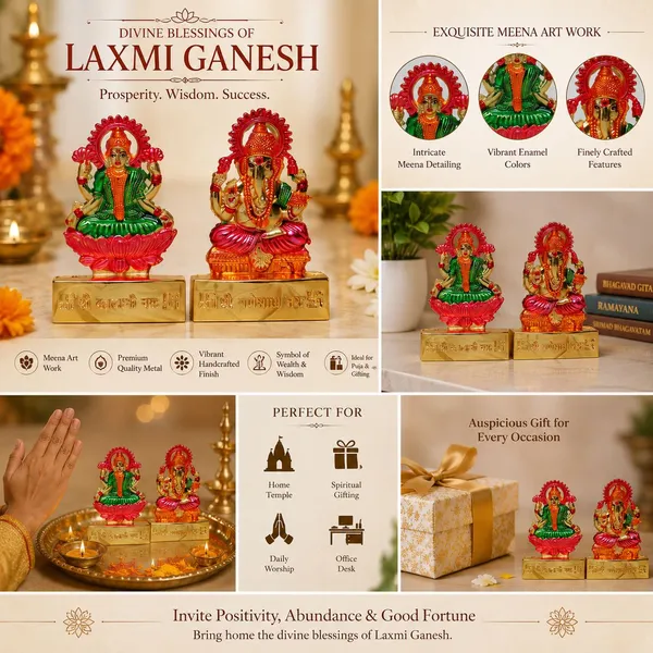 Chhariya_Crafts_Bhaiya_Bhabhi_Bhaiya_Bhabhi_Rakhi_Combo_Gift_Set_Assorted,_Gold_Finish,_Jute,_Pearl,_Plastic_(PVC),_Zardosi_Rakhi,_Showpiece,_Lumba,_Chawal_Roli_Pack__Set_(1_Metal_Laxmi_Ganesh_Murti,_1_Chawal_Roli_Pack,_1_Designer_Lumba,_3_Designer_Rakhi)