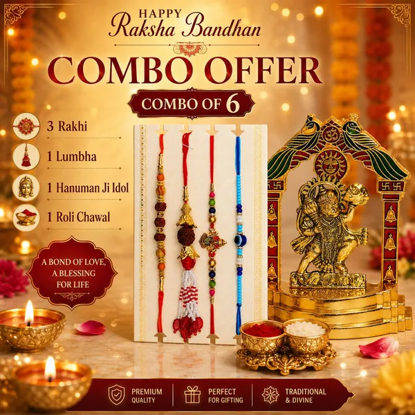 Chhariya_Crafts_Bhaiya_Bhabhi_Bhaiya_Bhabhi_Rakhi_Combo_Gift_Set_Assorted,_Gold_Finish,_Jute,_Pearl,_Plastic_(PVC),_Zardosi_Rakhi,_Showpiece,_Lumba,_Chawal_Roli_Pack__Set_(1_Metal_Hanuman_Ji_Idol,_1_Chawal_Roli_Pack,_1_Designer_Lumba,_3_Designer_Rakhi)