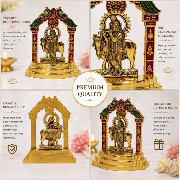 Chhariya_Crafts_Bhaiya_Bhabhi_Bhaiya_Bhabhi_Rakhi_Combo_Gift_Set_Assorted,_Gold_Finish,_Jute,_Pearl,_Plastic_(PVC),_Zardosi_Rakhi,_Showpiece,_Lumba,_Chawal_Roli_Pack__Set_(1_Metal_Krishna_With_Cow,_1_Chawal_Roli_Pack,_1_Designer_Lumba,_3_Designer_Rakhi)