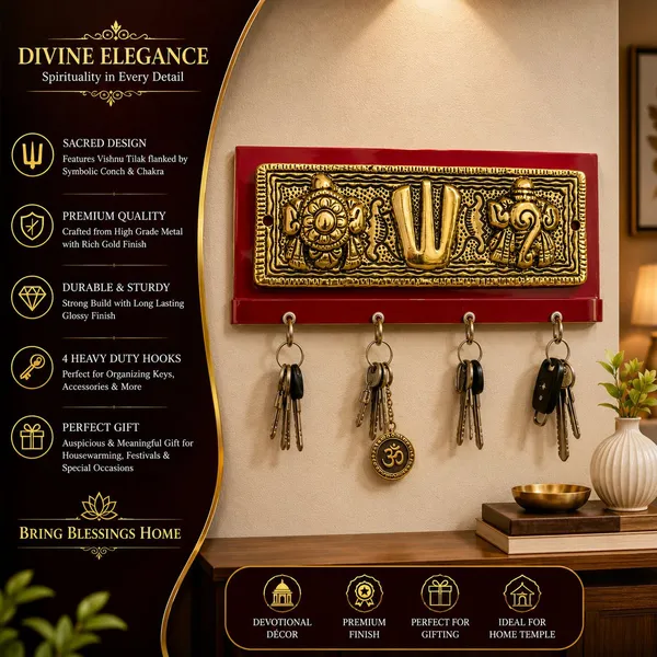 Chhariya_Crafts_Designer_Sankh_Chakr_Tilak_Key_Holder_Rakhi_Set_Gold_Showpiece,_Key_Holder,_Rakhi,_Lumba,_Chawal_Roli_Pack__Set_(3_Rakhi,_1_Lumbha,_1_Key_Holder,_1_Roli_Chawal)
