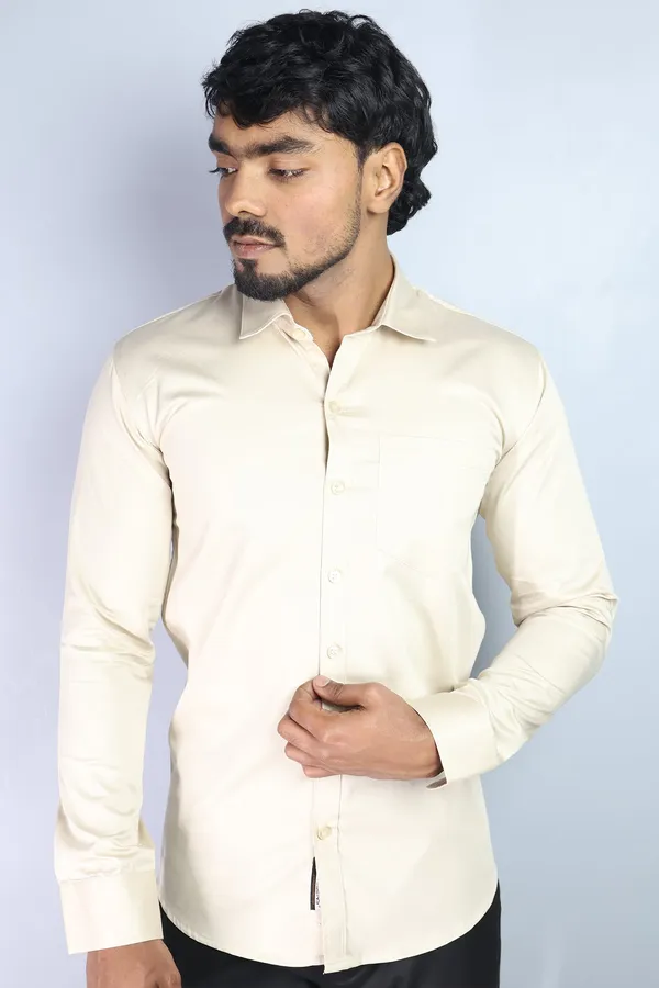 Cream_Slim_Fit_Premium_Casual_Shirt_For_Men