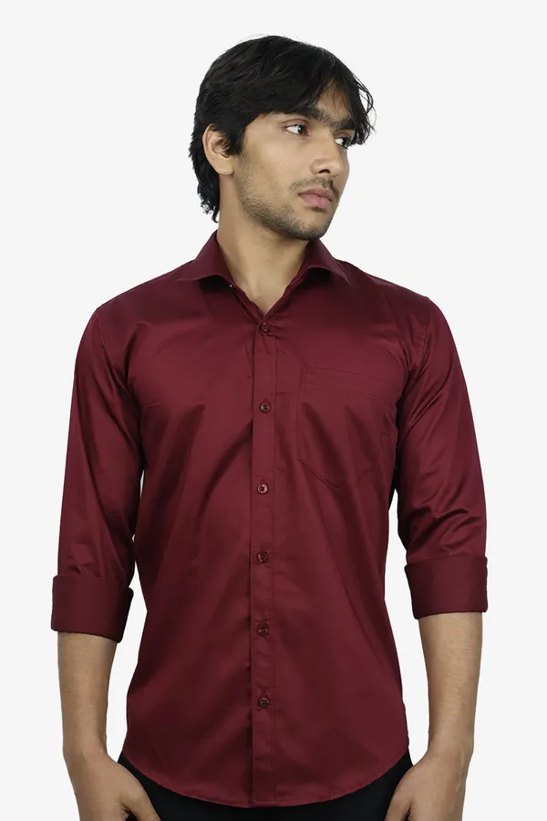 Maroon_Slim_Fit_Premium_Casual_Shirt_For_Men