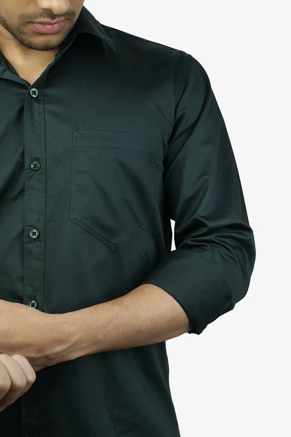 Dark_Green_Slim_Fit_Premium_Casual_Shirt_For_Men