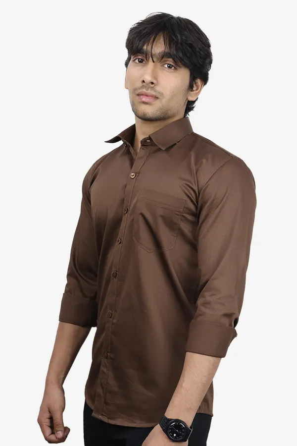 Coffee_Slim_Fit_Premium_Casual_Shirt_For_Men