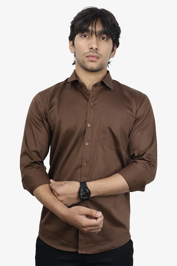 Coffee_Slim_Fit_Premium_Casual_Shirt_For_Men