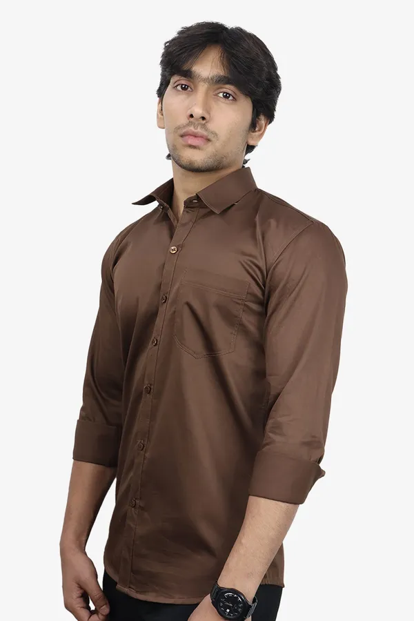 Coffee_Slim_Fit_Premium_Casual_Shirt_For_Men