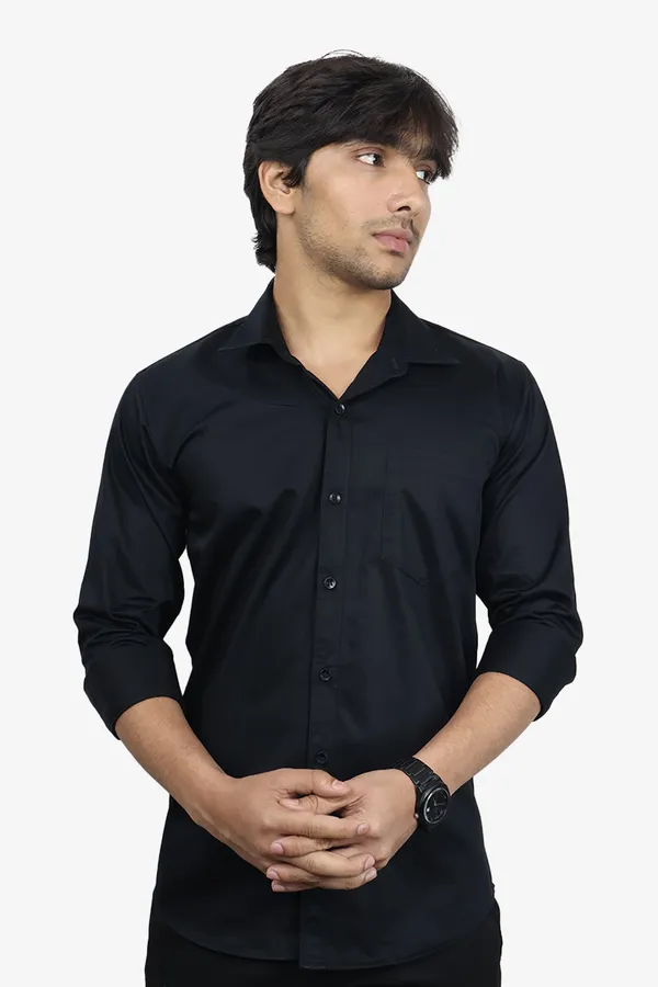 Black_Slim_Fit_Premium_Casual_Shirt_For_Men