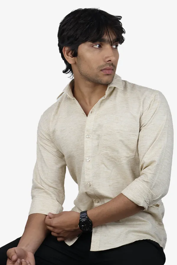 Cream_Slim_Fit_Premium_Casual_Shirt_For_Men