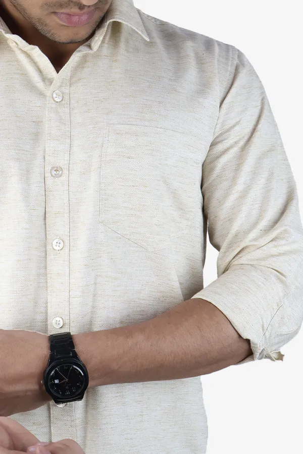 Cream_Slim_Fit_Premium_Casual_Shirt_For_Men