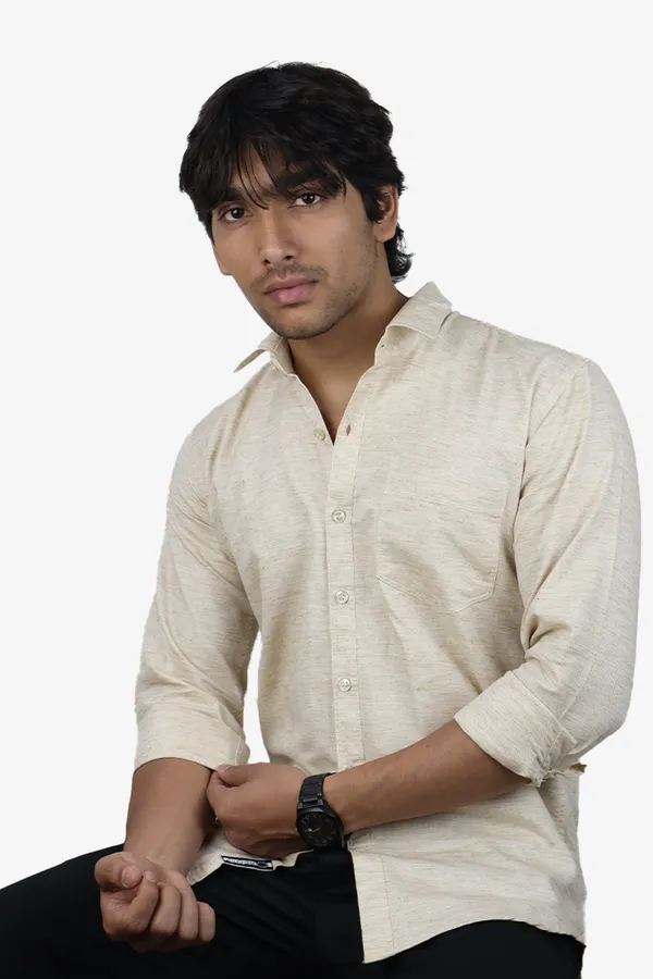 Cream_Slim_Fit_Premium_Casual_Shirt_For_Men