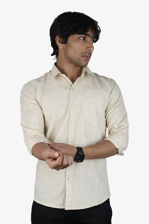 Cream_Slim_Fit_Premium_Casual_Shirt_For_Men