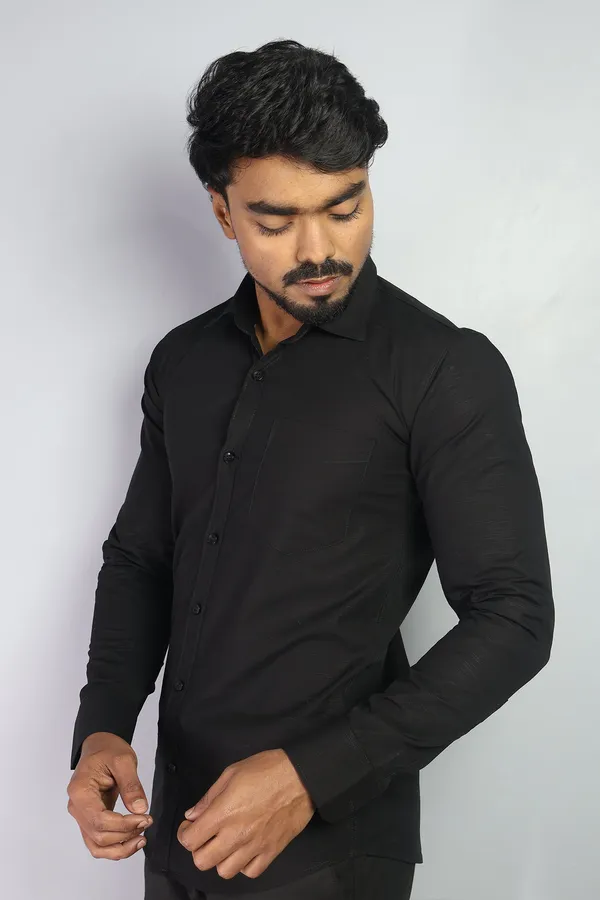 Black_Slim_Fit_Premium_Casual_Shirt_For_Men