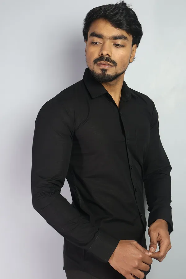 Black_Slim_Fit_Premium_Casual_Shirt_For_Men