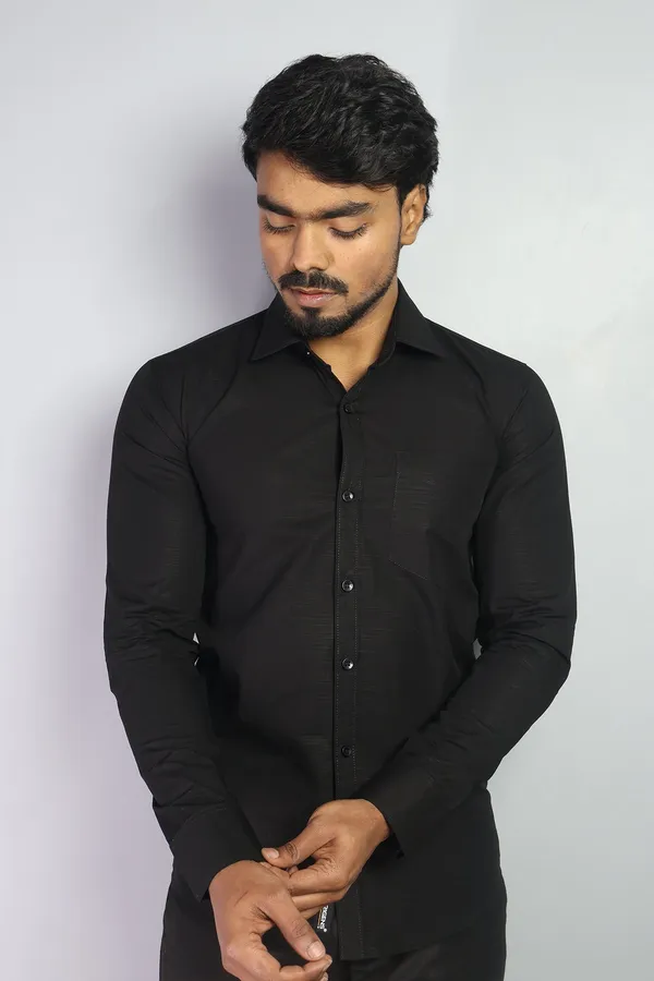 Black_Slim_Fit_Premium_Casual_Shirt_For_Men
