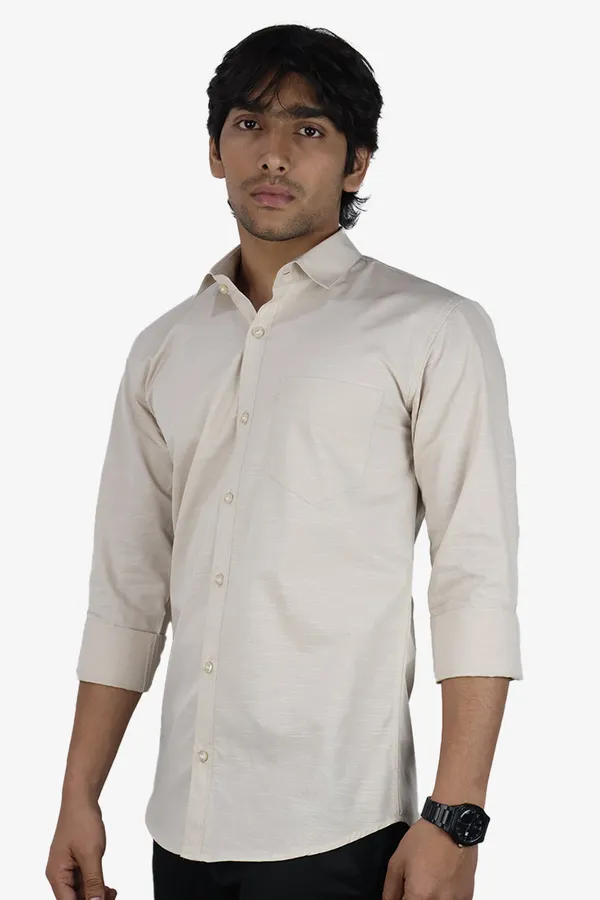 Cream_Slim_Fit_Premium_Casual_Shirt_For_Men