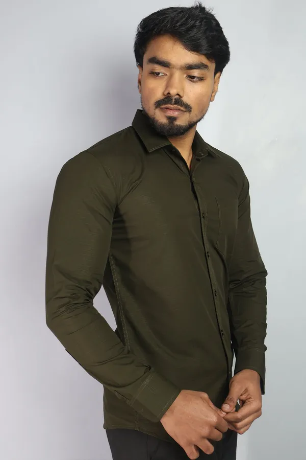Mehandi_Lin_Mehandi_Green_Slim_Fit_Premium_Casual_Shirt_For_Men