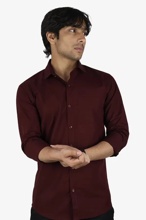 Maroon_Slim_Fit_Premium_Casual_Shirt_For_Men