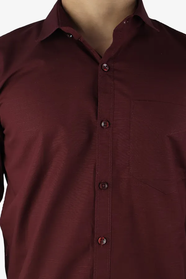 Maroon_Slim_Fit_Premium_Casual_Shirt_For_Men