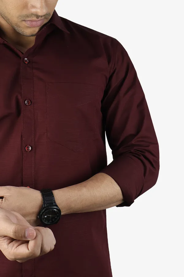 Maroon_Slim_Fit_Premium_Casual_Shirt_For_Men