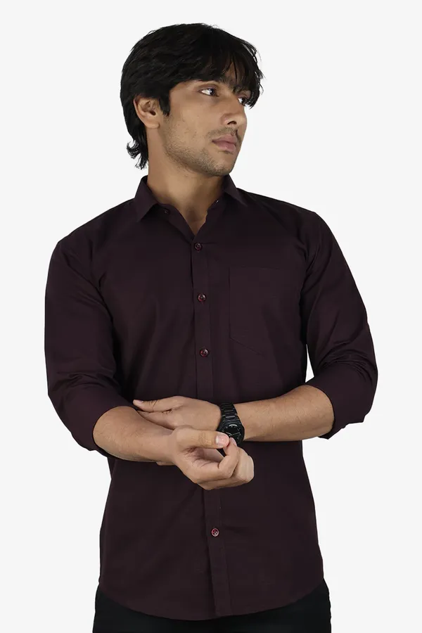 Wine_Slim_Fit_Premium_Casual_Shirt_For_Men
