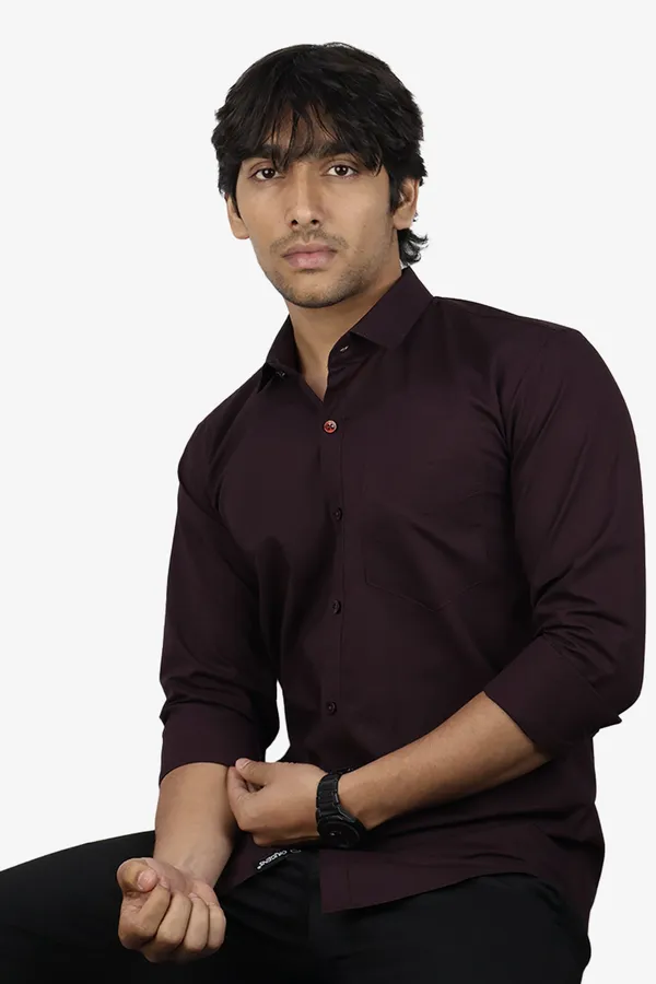 Wine_Slim_Fit_Premium_Casual_Shirt_For_Men