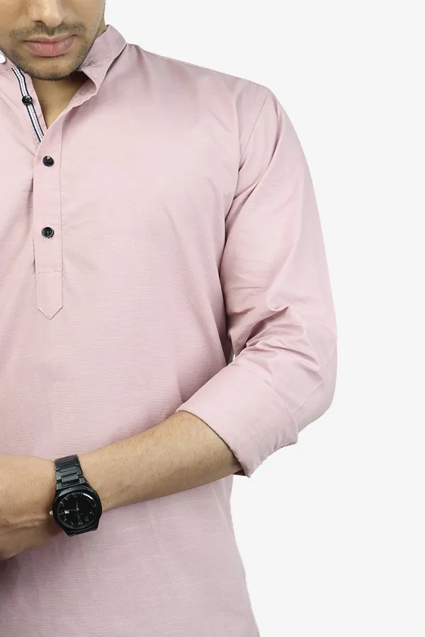 Peach_Slim_Fit_Premium_Mandarin_Collar_Casual_Shirt_For_Men