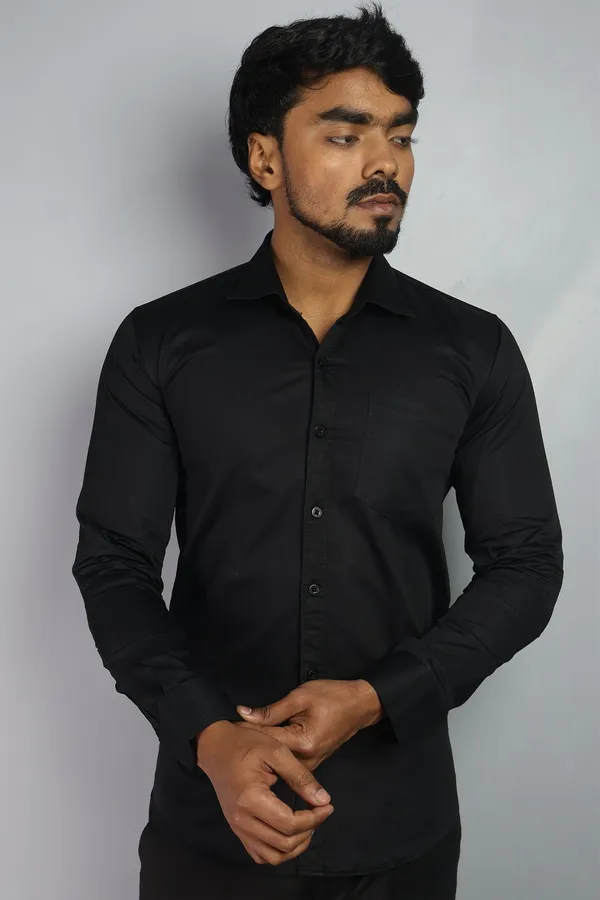 Black_Slim_Fit_Premium_Casual_Shirt_For_Men