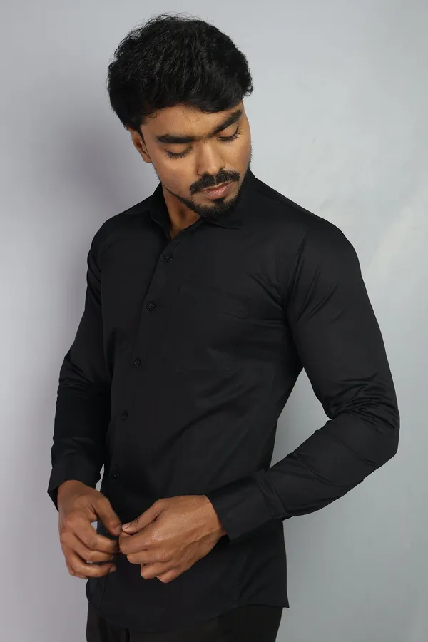 Black_Slim_Fit_Premium_Casual_Shirt_For_Men