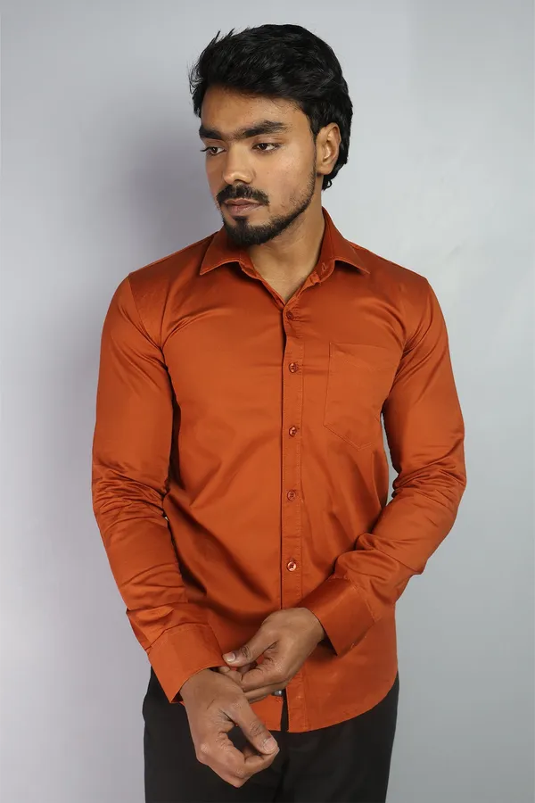 Rust_Slim_Fit_Premium_Casual_Shirt_For_Men