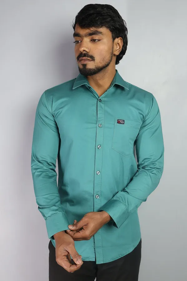 Teal_Slim_Fit_Premium_Casual_Shirt_For_Men