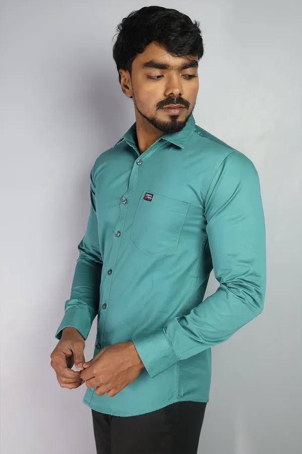 Teal_Slim_Fit_Premium_Casual_Shirt_For_Men