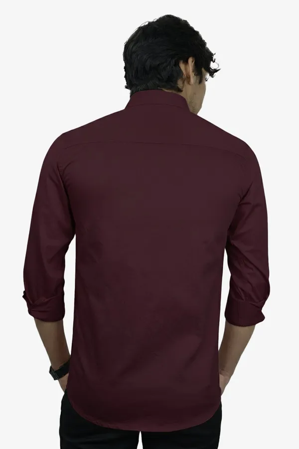 Wine_Slim_Fit_Premium_Casual_Shirt_For_Men