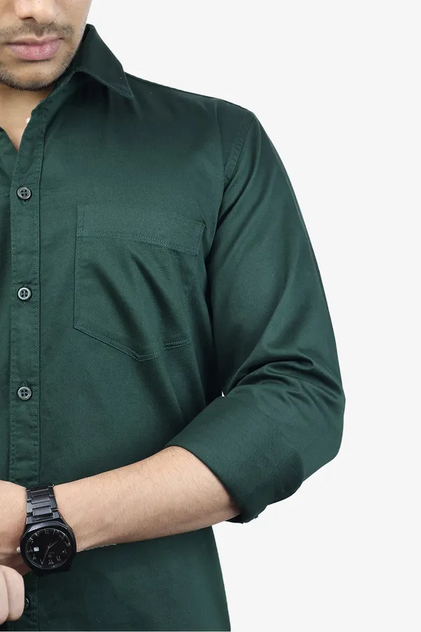 Dark_Green_Slim_Fit_Premium_Casual_Shirt_For_Men