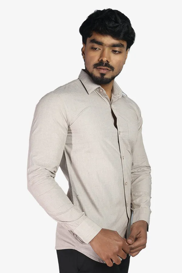 Khaki_Slim_Fit_Premium_Casual_Shirt_For_Men