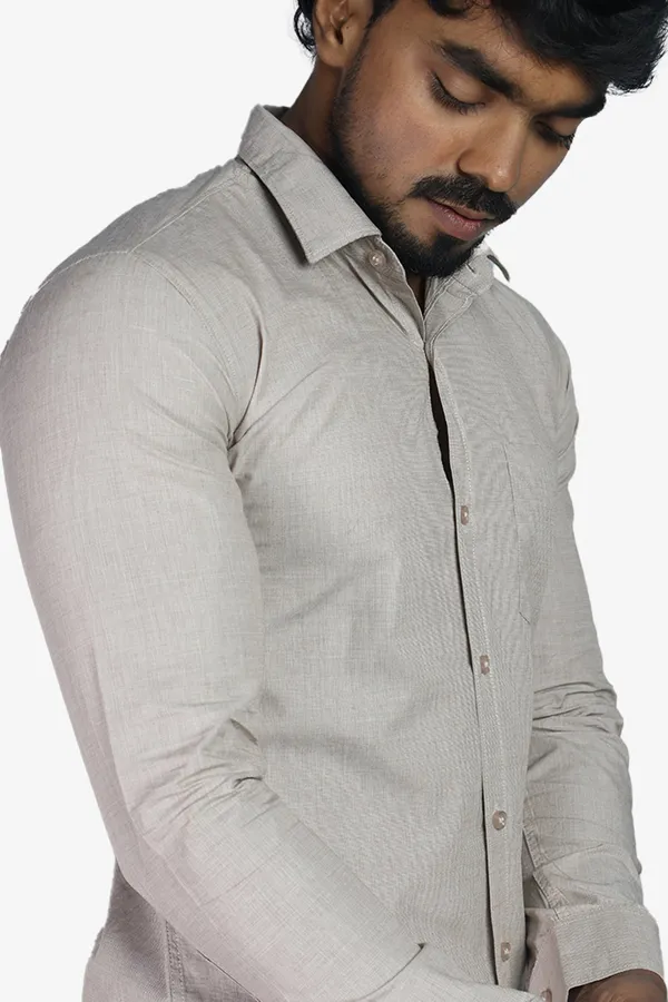 Khaki_Slim_Fit_Premium_Casual_Shirt_For_Men