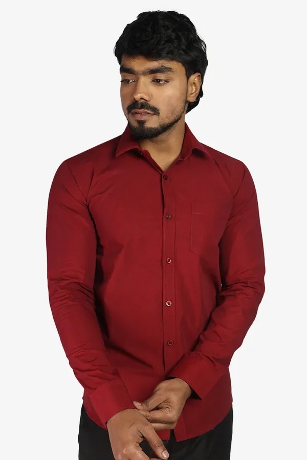 Maroon_Slim_Fit_Premium_Casual_Shirt_For_Men