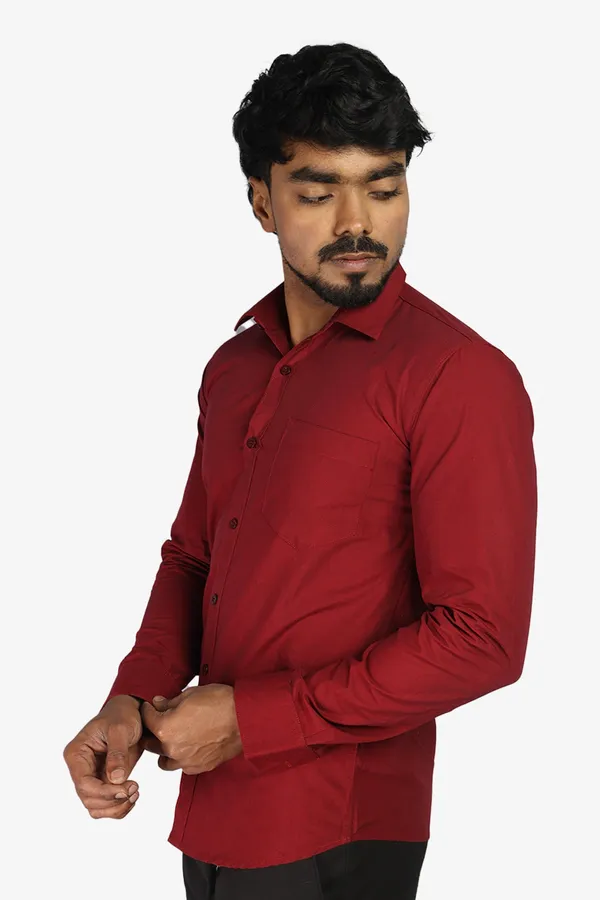 Maroon_Slim_Fit_Premium_Casual_Shirt_For_Men