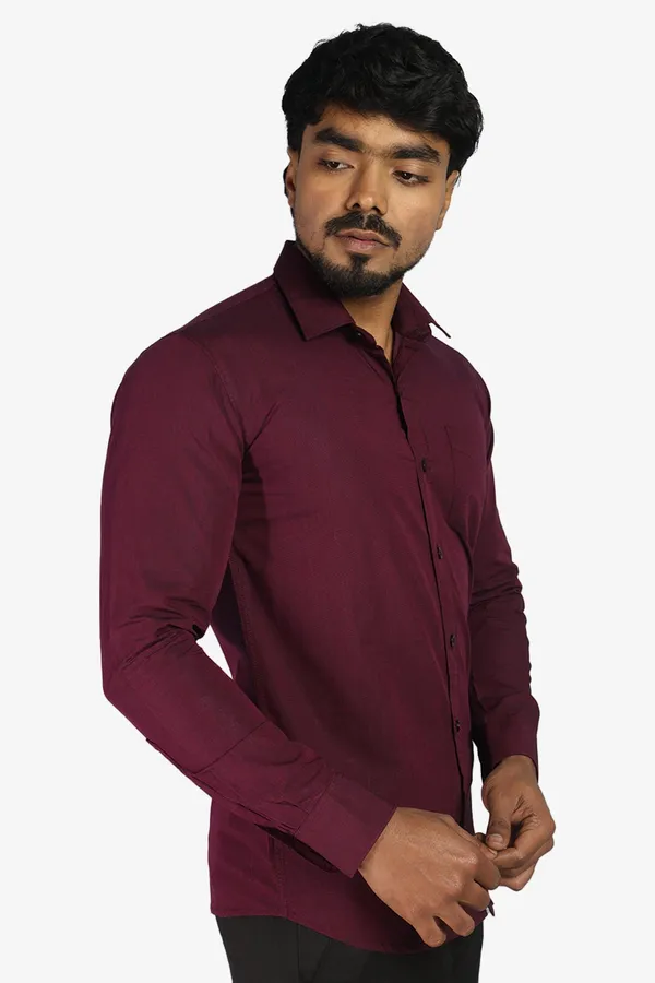 Wine_Slim_Fit_Premium_Casual_Shirt_For_Men