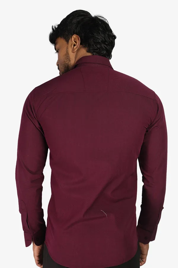 Wine_Slim_Fit_Premium_Casual_Shirt_For_Men