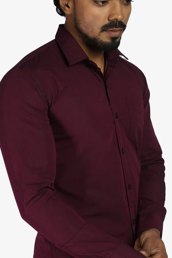 Wine_Slim_Fit_Premium_Casual_Shirt_For_Men