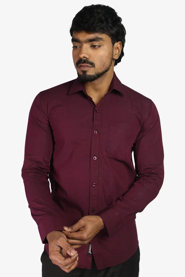 Wine_Slim_Fit_Premium_Casual_Shirt_For_Men