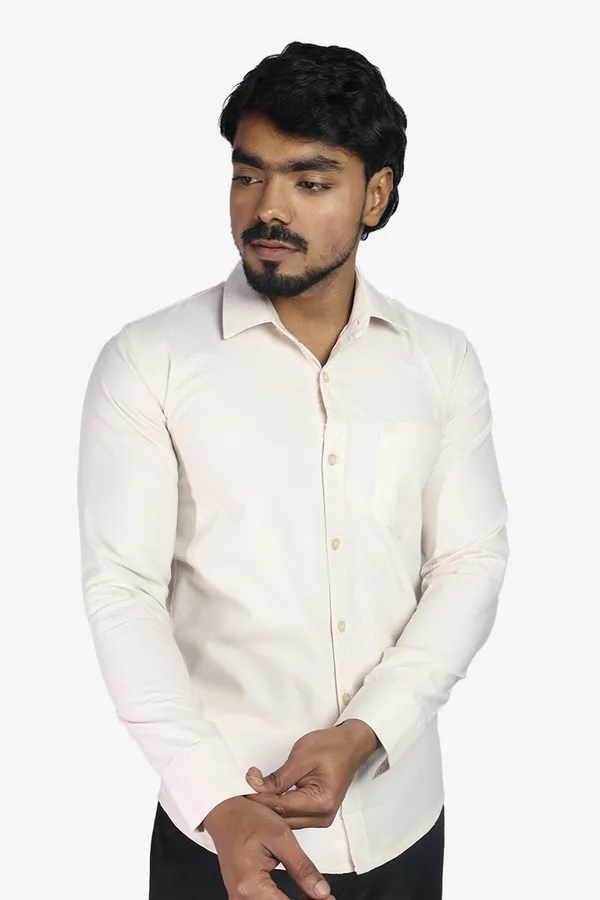 Cream_Slim_Fit_Premium_Casual_Shirt_For_Men