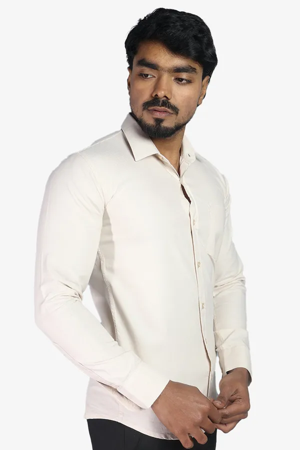 Cream_Slim_Fit_Premium_Casual_Shirt_For_Men