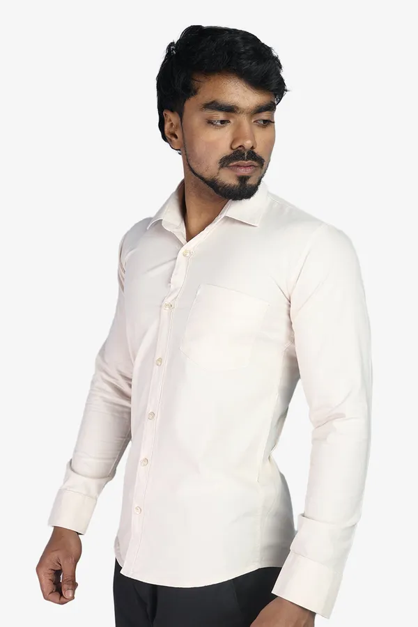 Cream_Slim_Fit_Premium_Casual_Shirt_For_Men